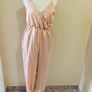 Blush pantsuit.